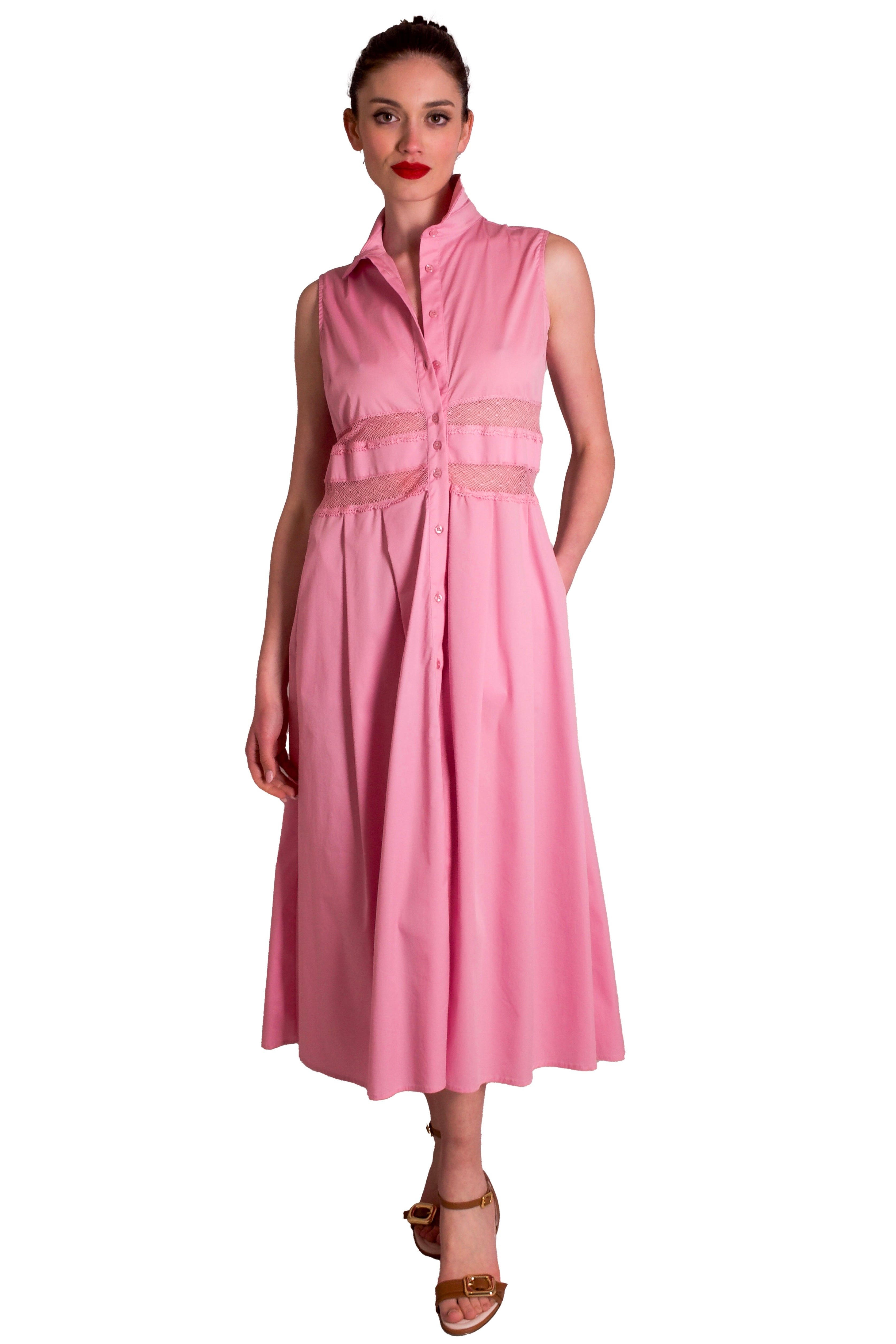 Abito abbottonato con inserti di pizzo MADDALENA DI LORENZO