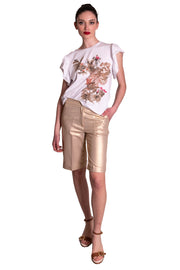 T-shirt di cotone stampa giungla con applicazioni LAFTY LIE