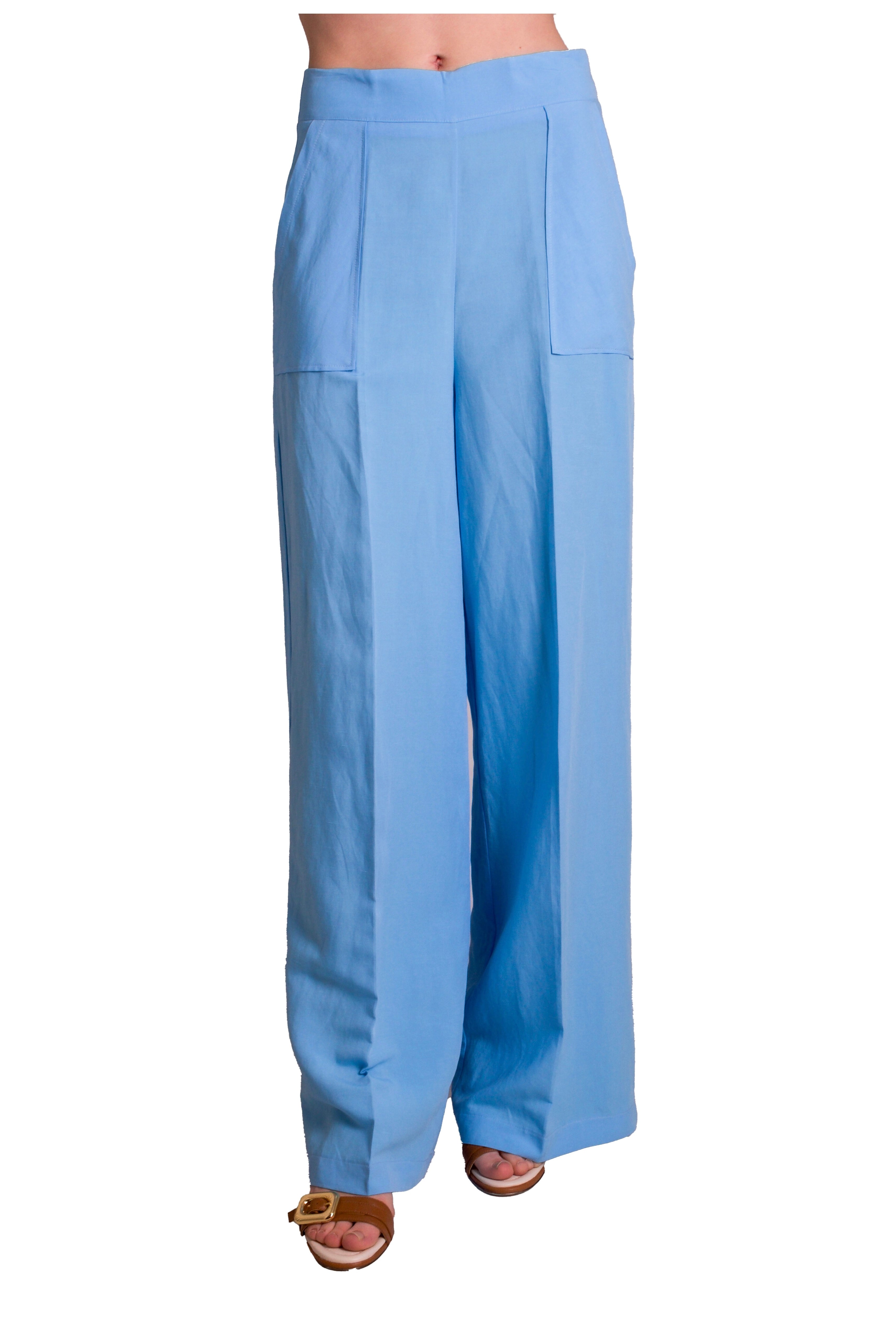 Pantaloni palazzo in misto lino MADDALENA DI LORENZO