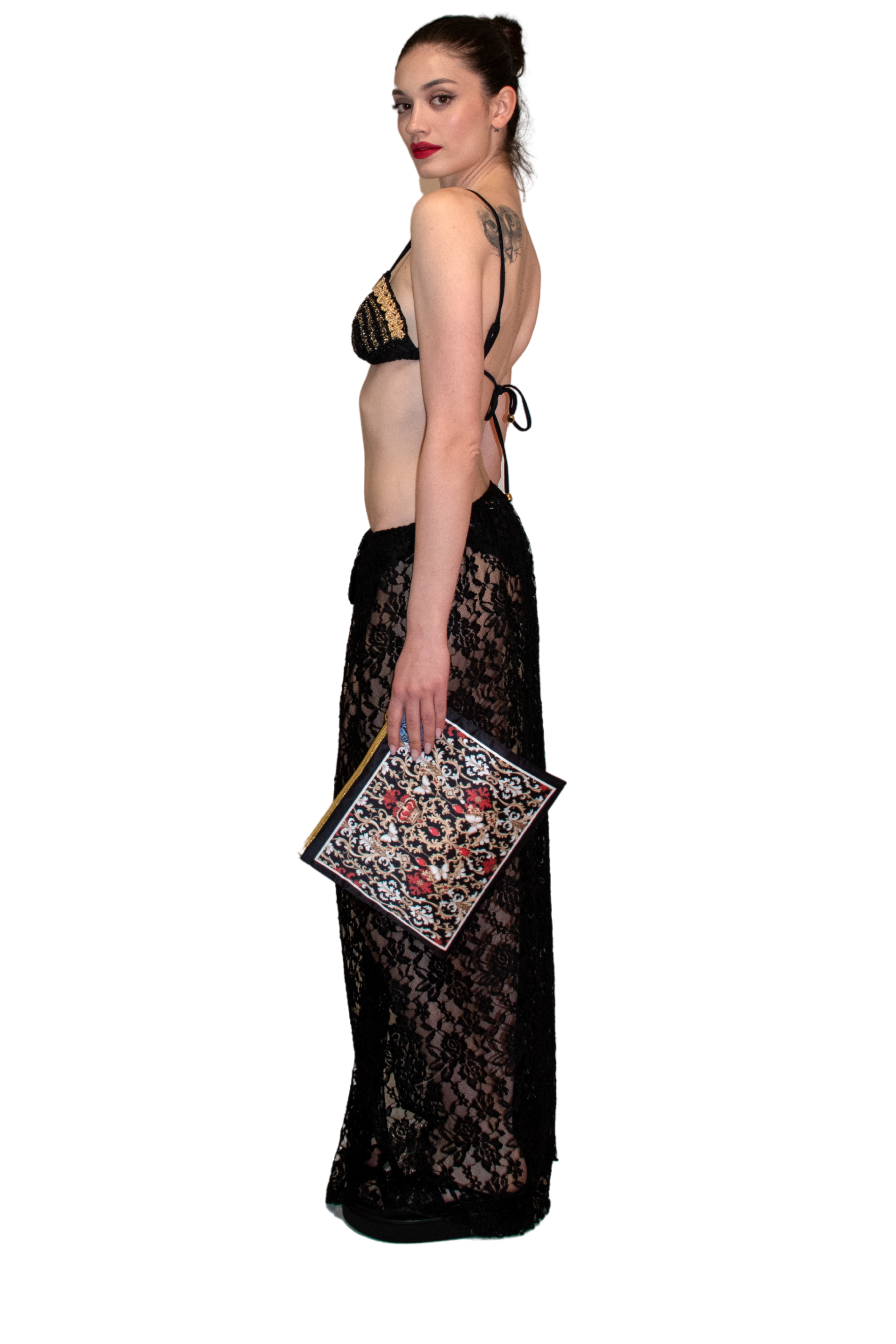 Pareo gonna in pizzo nero ILARIA VITAGLIANO