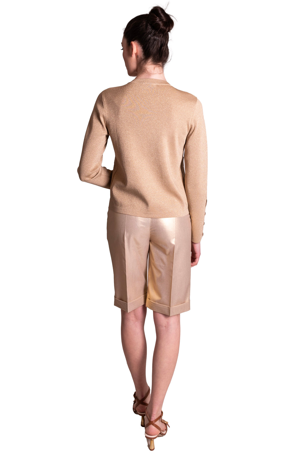 Cardigan in maglia lurex oro LAFTY LIE