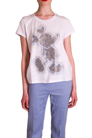T-shirt di cotone stampa Topolino con punti luce Z.O.E.
