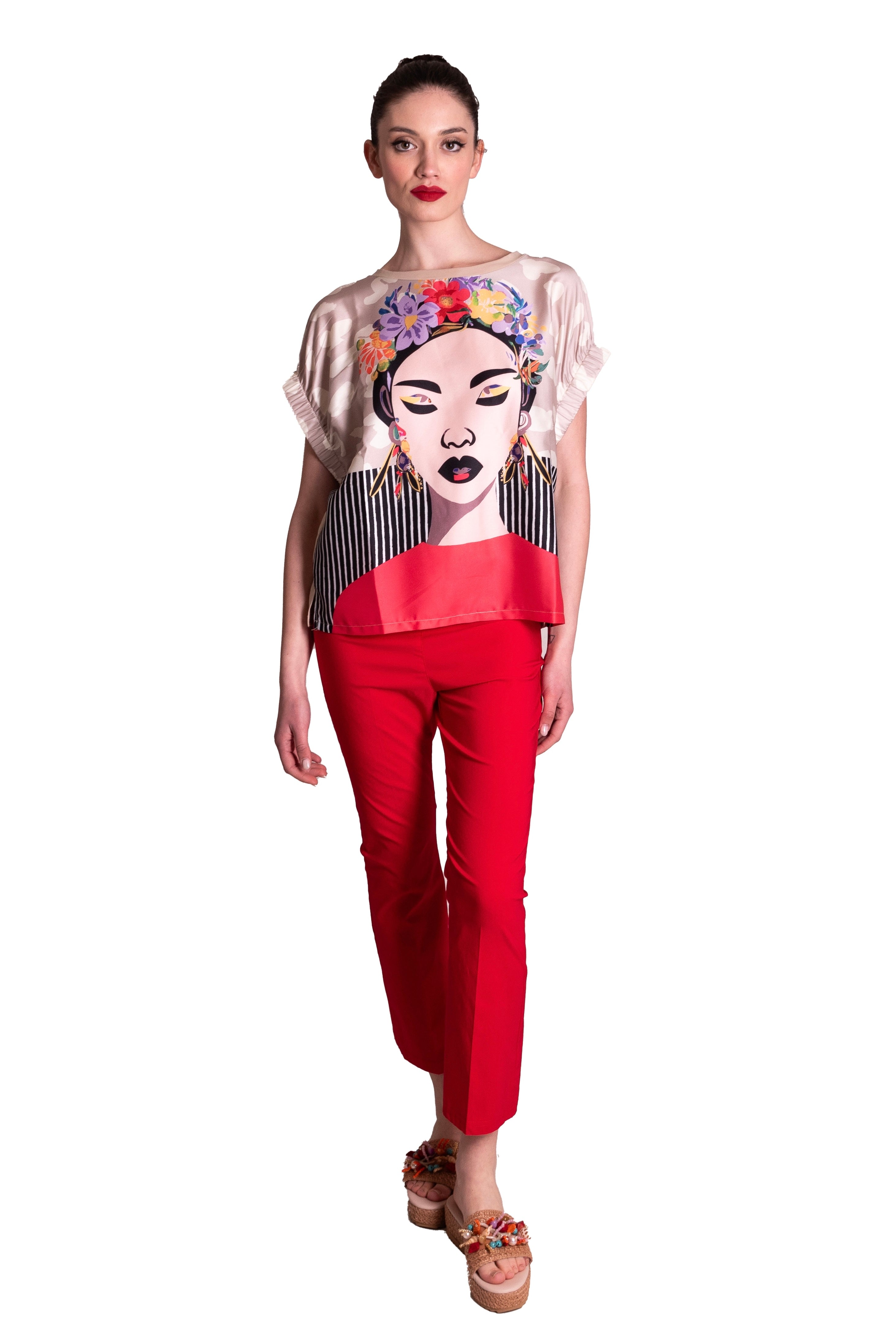 Pantaloni a trombetta in cotone stretch Z.O.E.