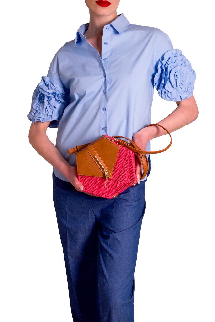 Borsa piccola esagonale in rafia  PAPERLACE