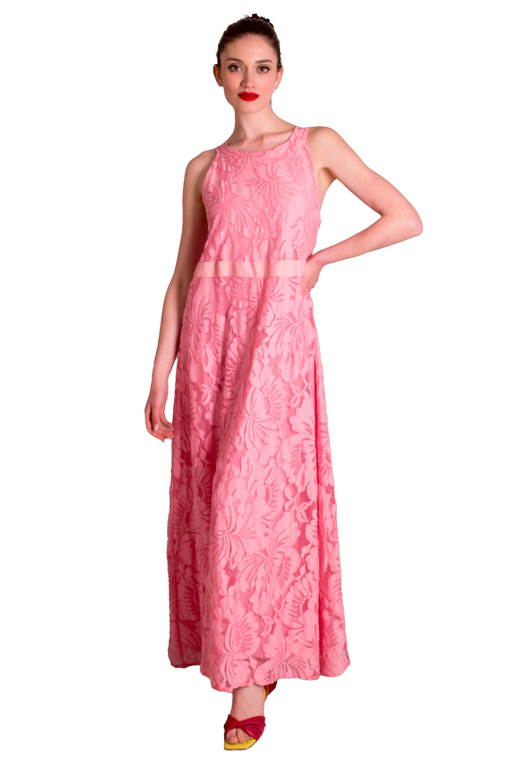 Abito lungo in pizzo con fiocco MADDALENA DI LORENZO