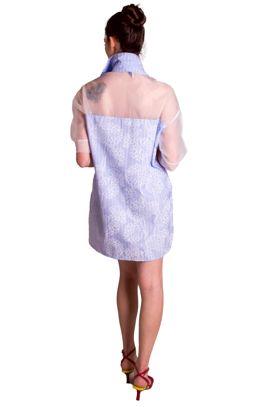 Camicione in cotone con maniche in organza Z.O.E.