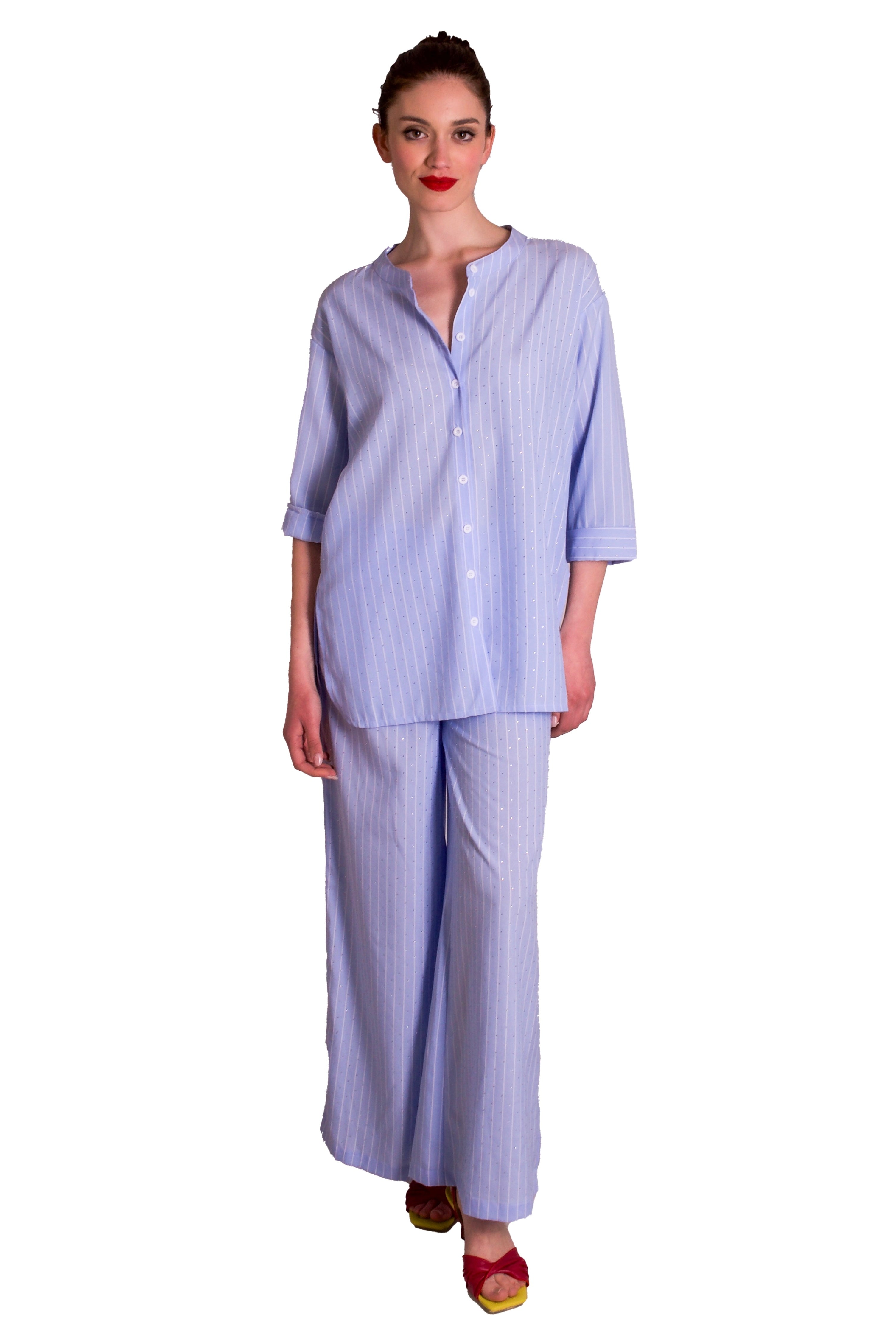 Camicia di cotone gessata con punti luce Z.O.E.