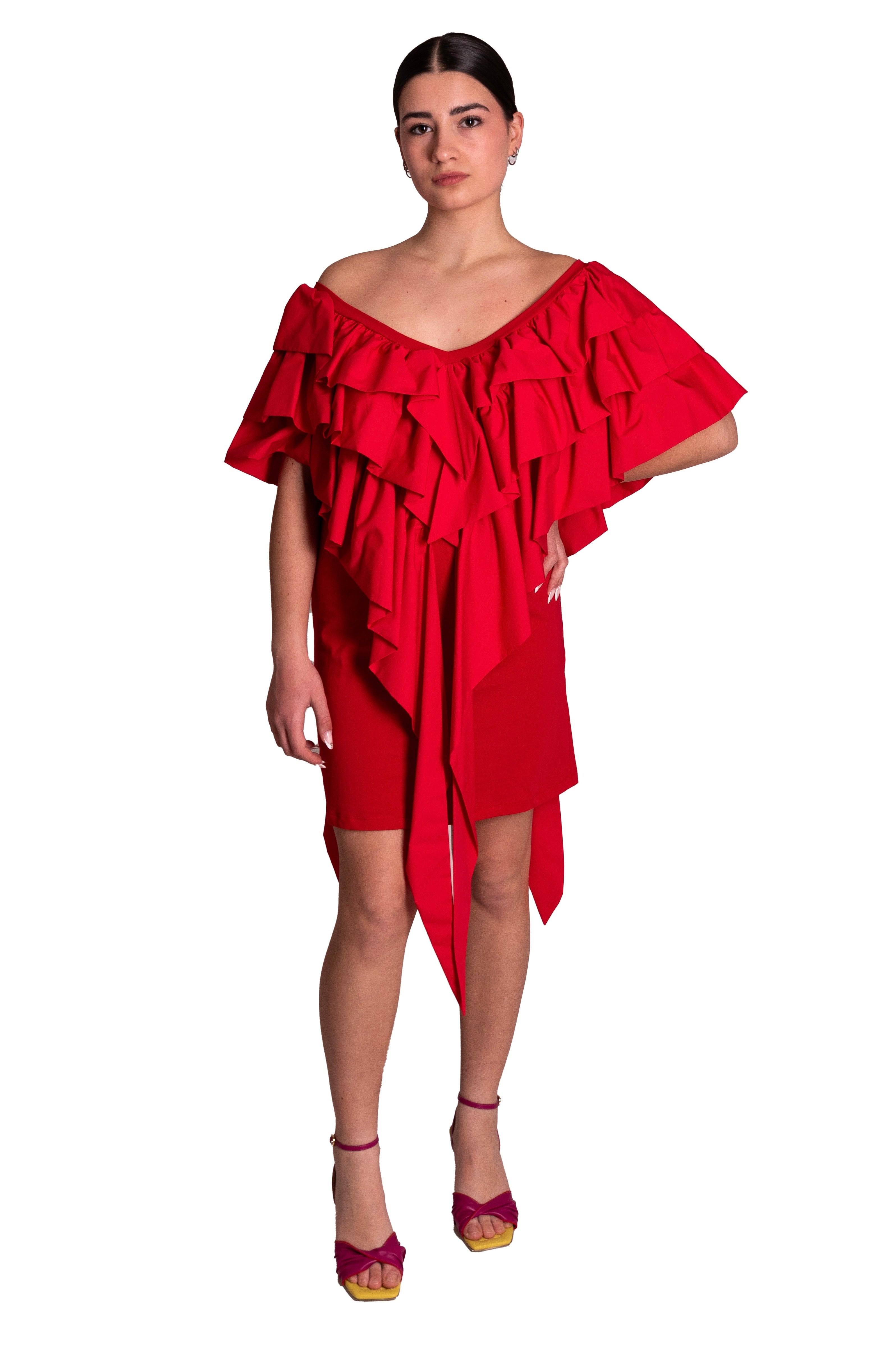 Mini abito arricchito da rouches GINA GORGEOUS