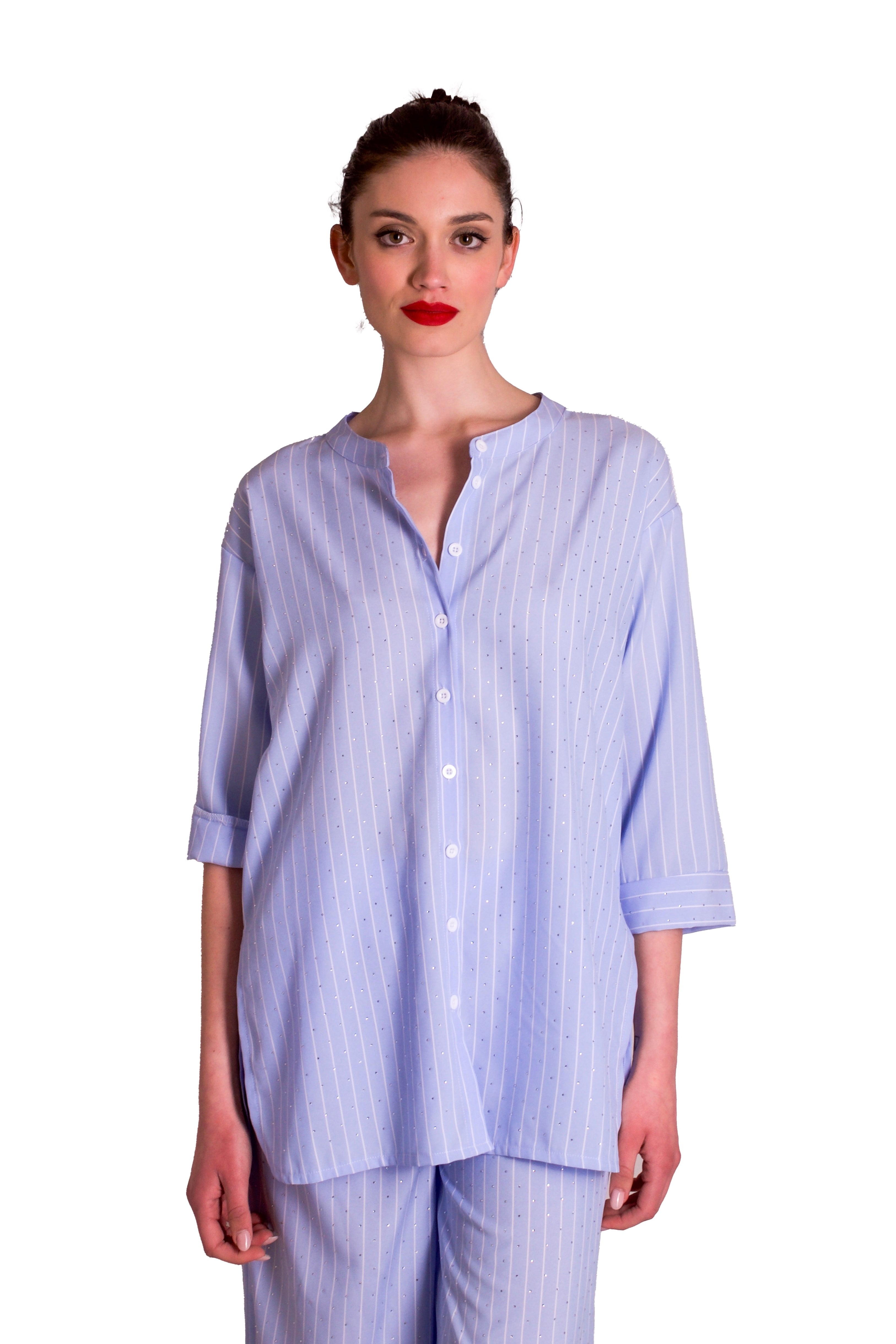 Camicia di cotone gessata con punti luce Z.O.E.