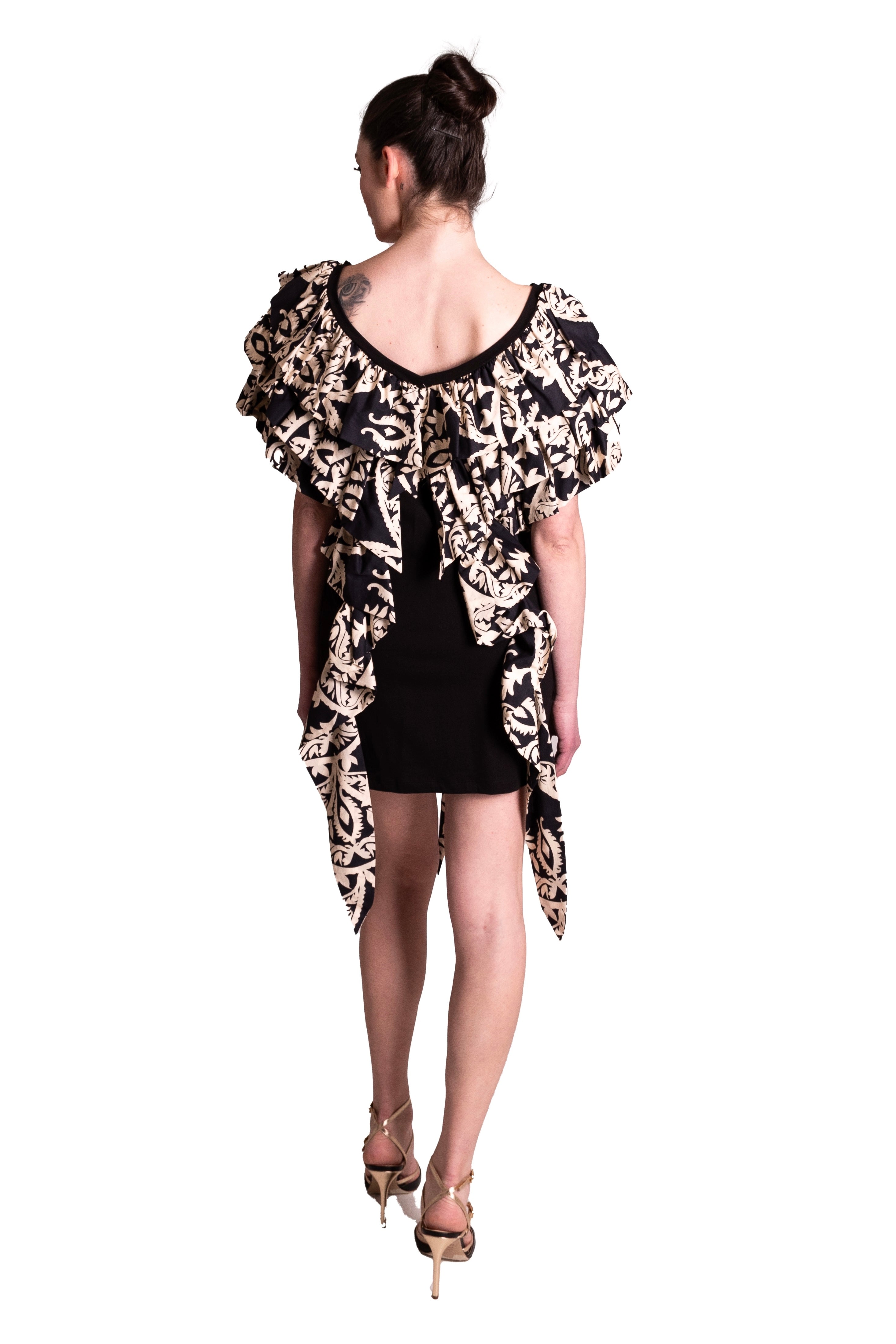 Mini abito arricchito da rouches fantasia GINA GORGEOUS