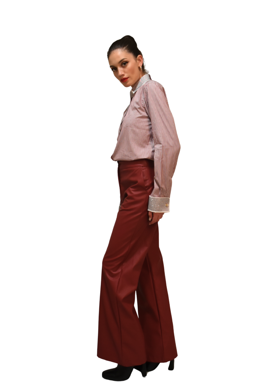 Camicia Di cotone a righe con cristalli ODI ET AMO