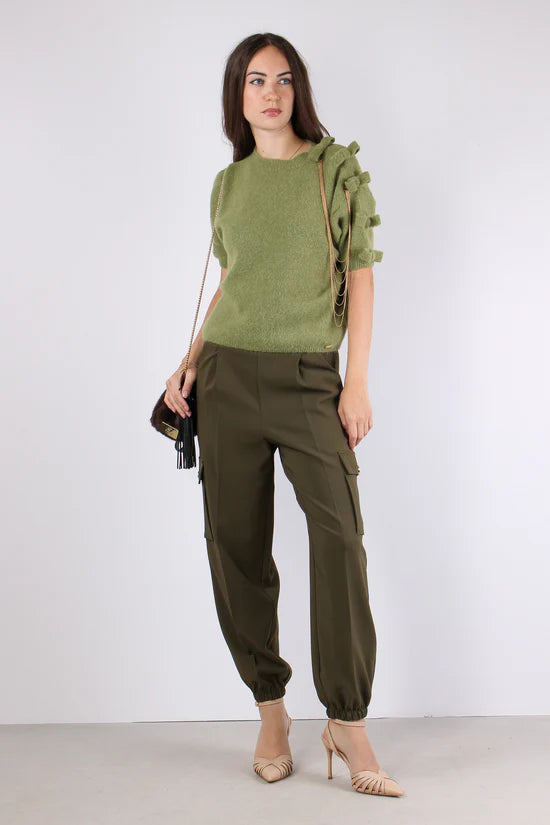 Maglia in misto lana e alpaca con fiocchi PHO