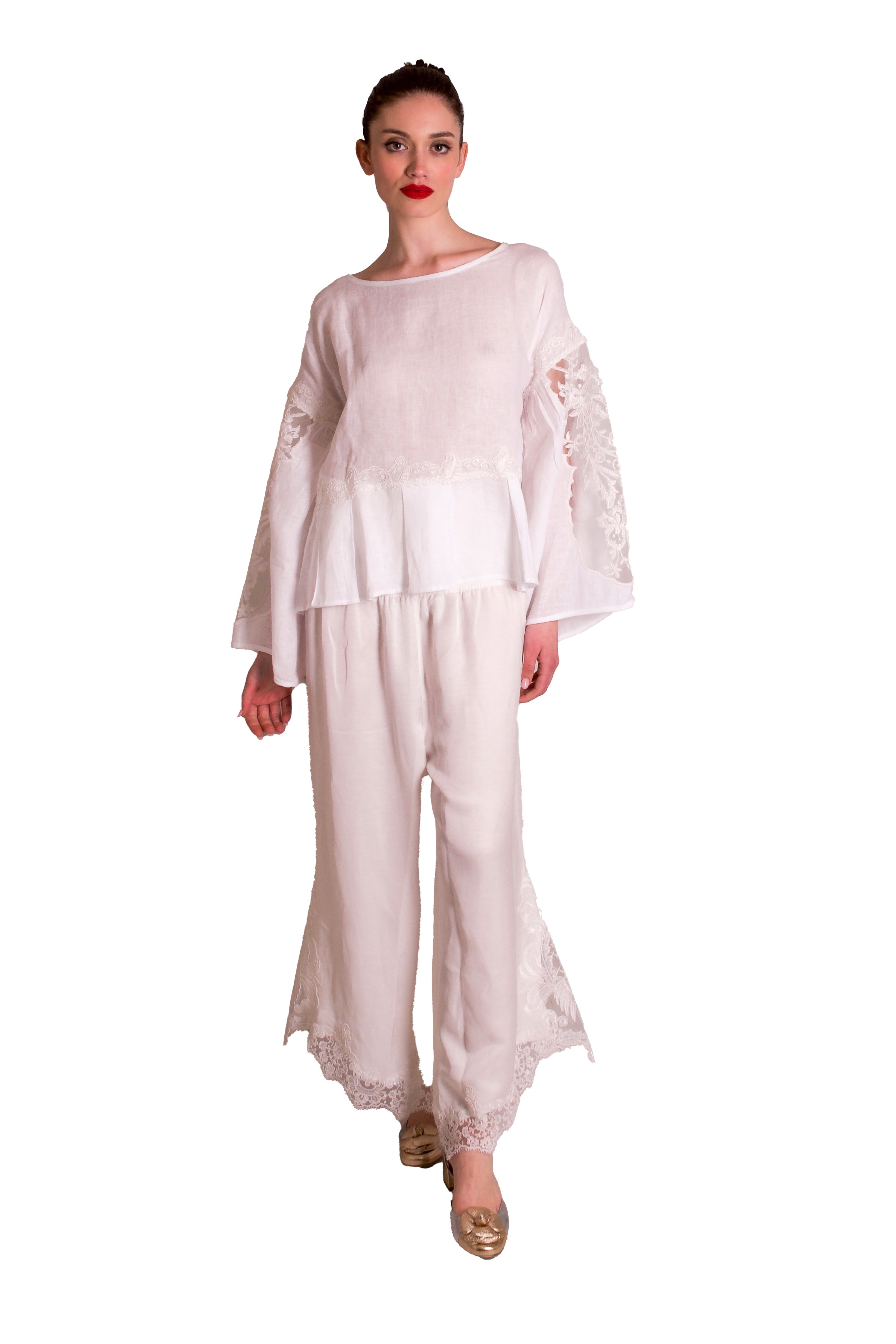 Pantaloni palazzo Con dettaglio Di Pizzo MAURIZIO