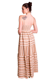 Abito lungo in misto lino con filo lurex PHO