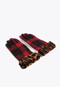 Guanti in tessuto tartan LOLA CASADEMUNT
