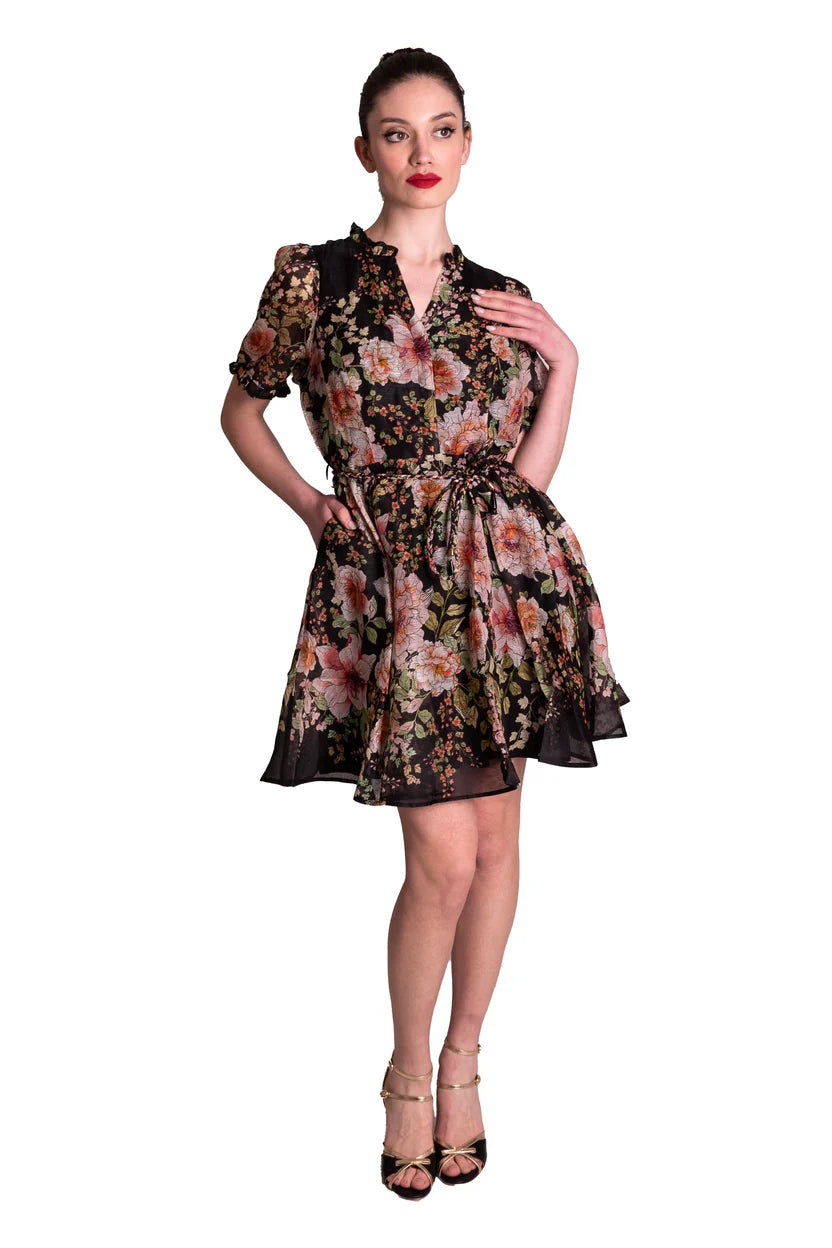 Abito a ruota in organza floreale HALE BOB