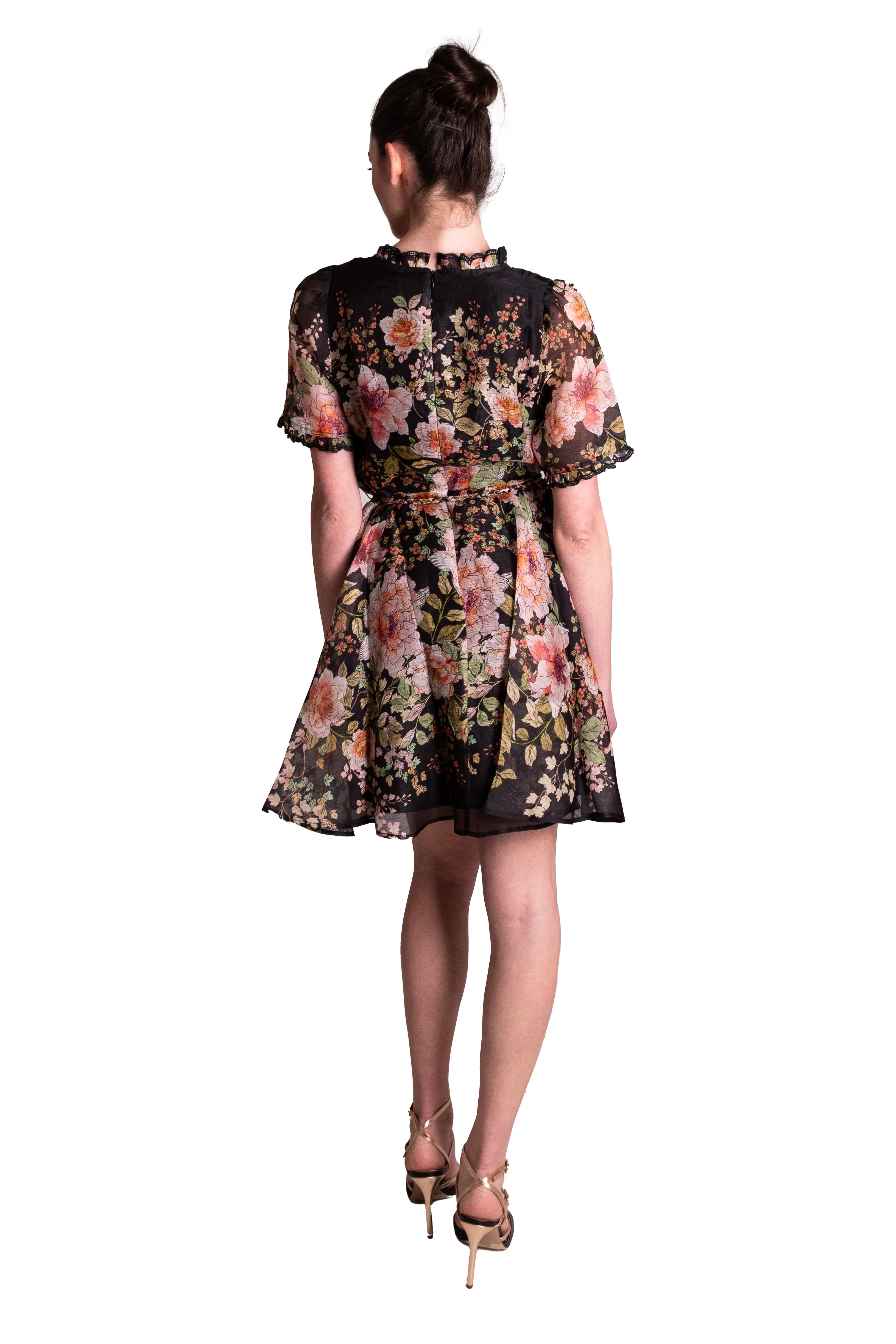 Abito a ruota in organza floreale HALE BOB