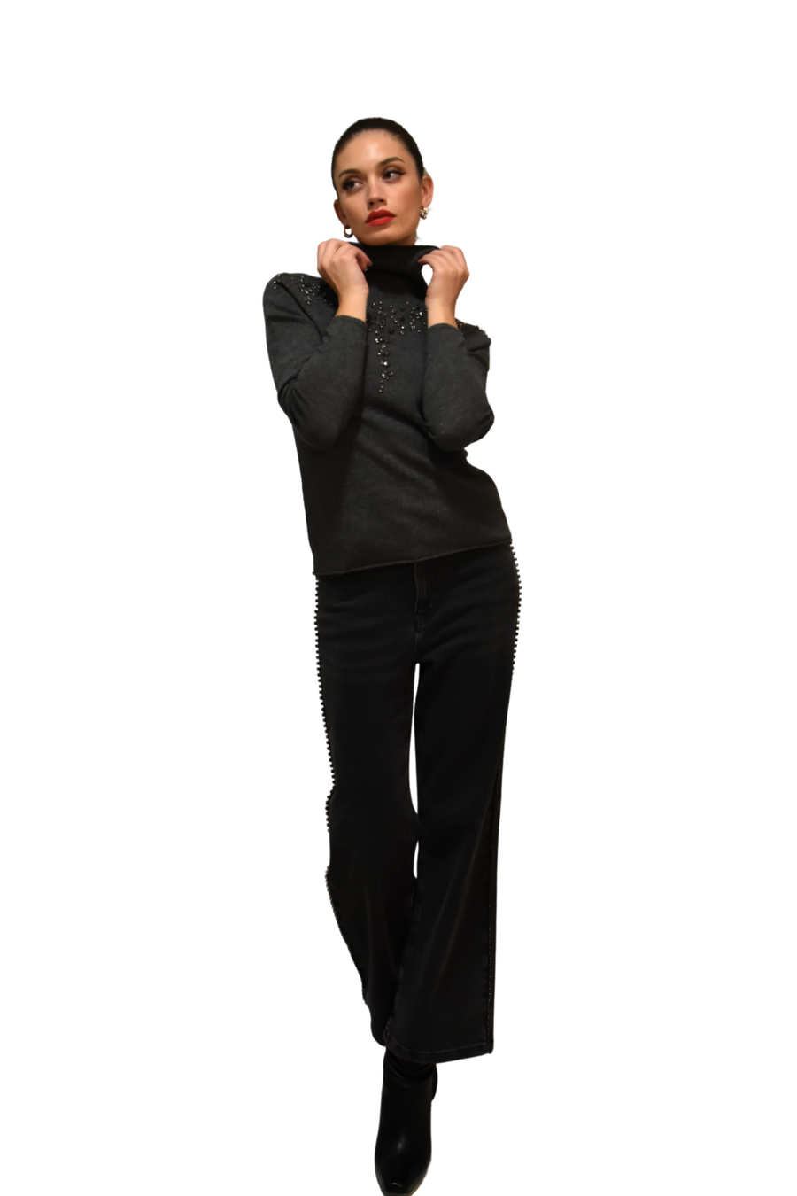 Maglia misto cashmere con cristalli PAPERLACE