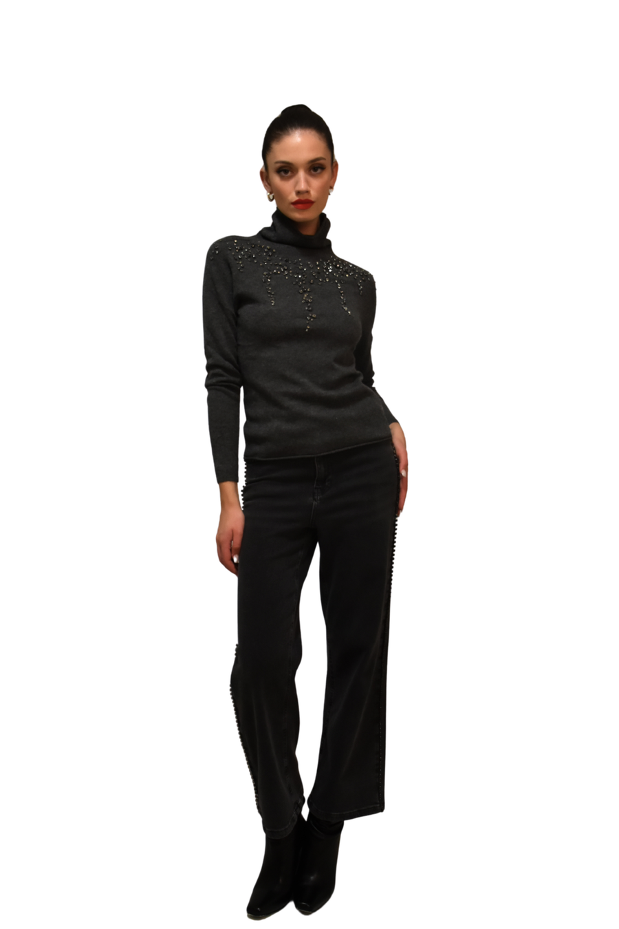 Maglia misto cashmere con cristalli PAPERLACE