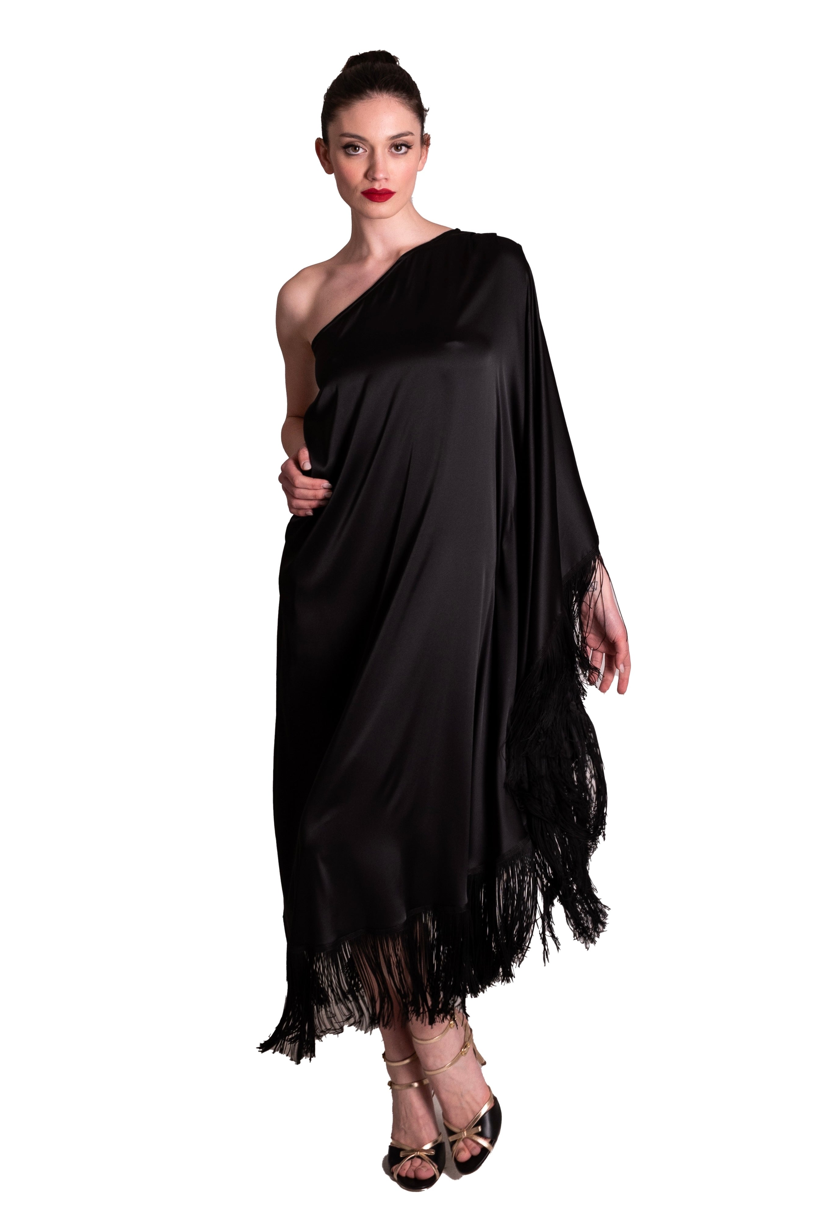 Abito monospalla con frange ATELIER LEGORA