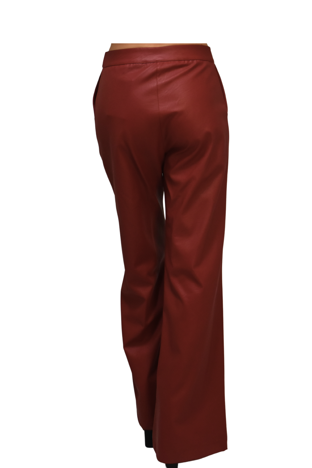 Pantaloni larghi in finta pelle borgogna LAFTY LIE