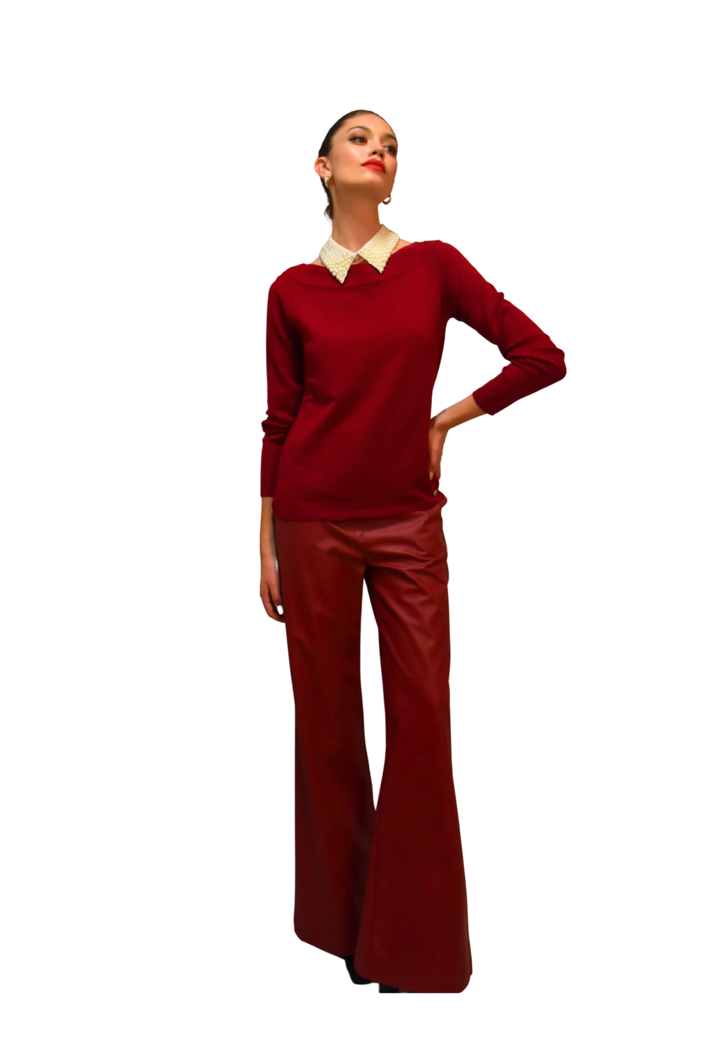 Maglia con colletto di perle LAFTY LIE