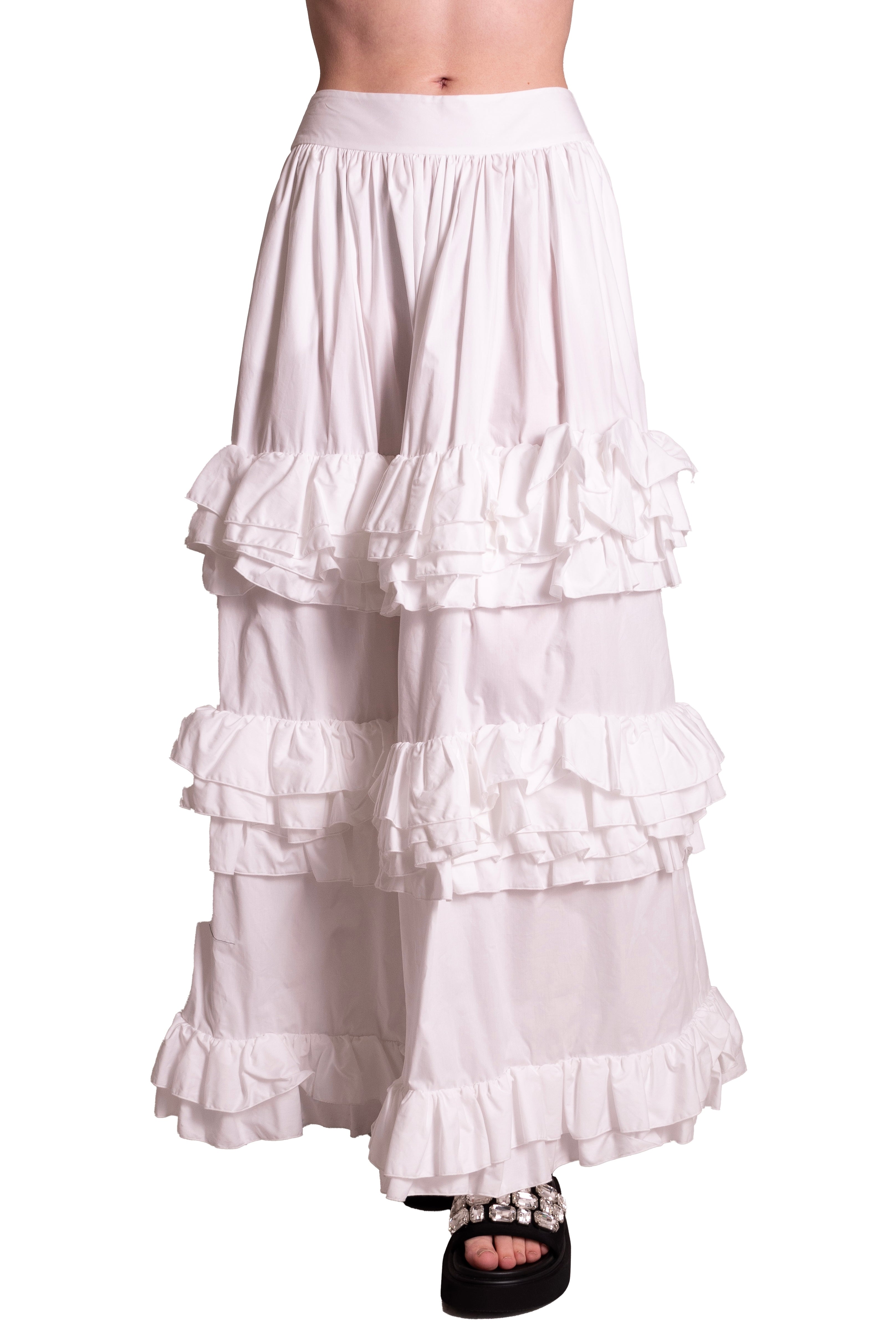 Gonnellone di cotone con rouches GINA GORGEOUS