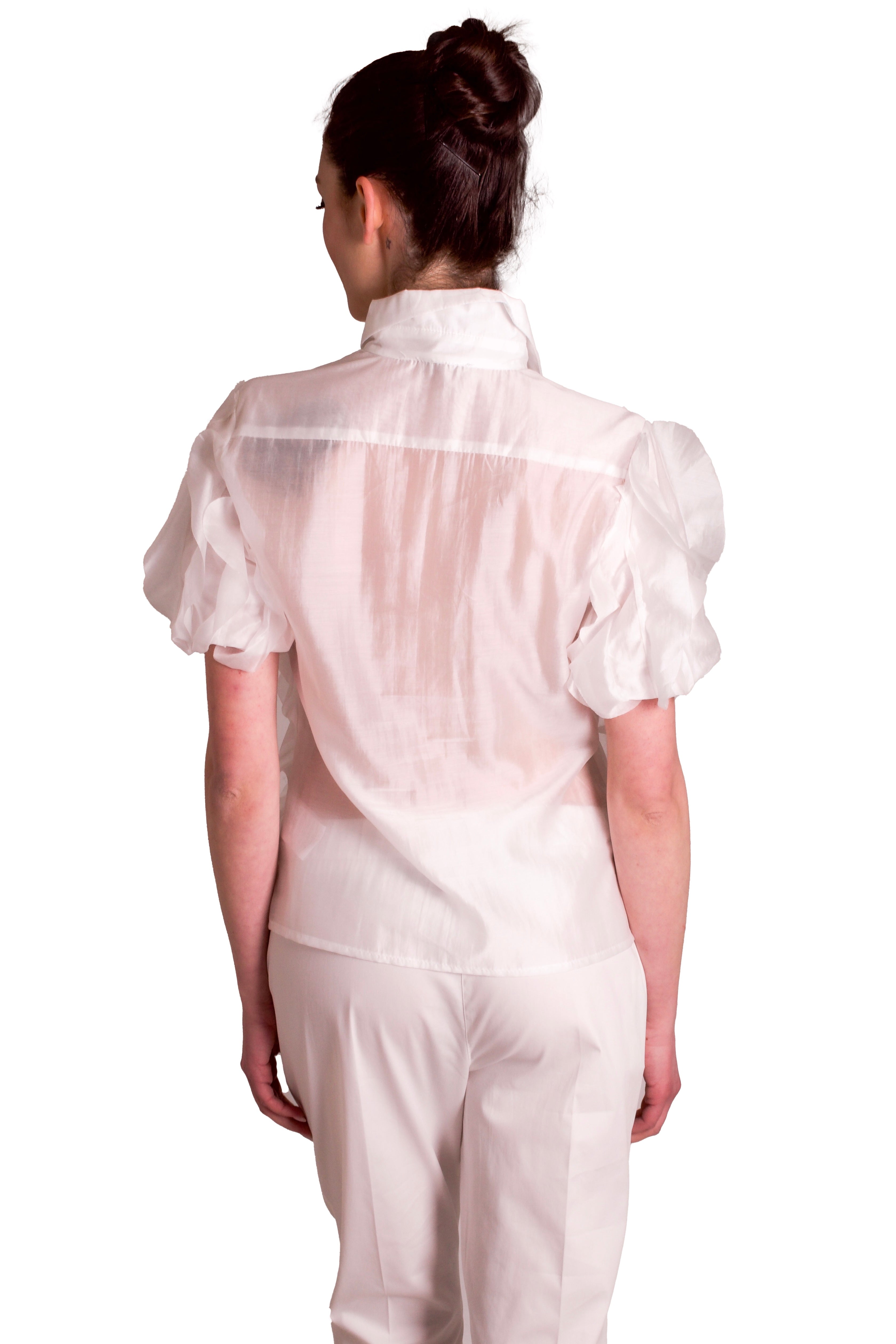 Camicia in mussola leggera con rouches PAPERLACE