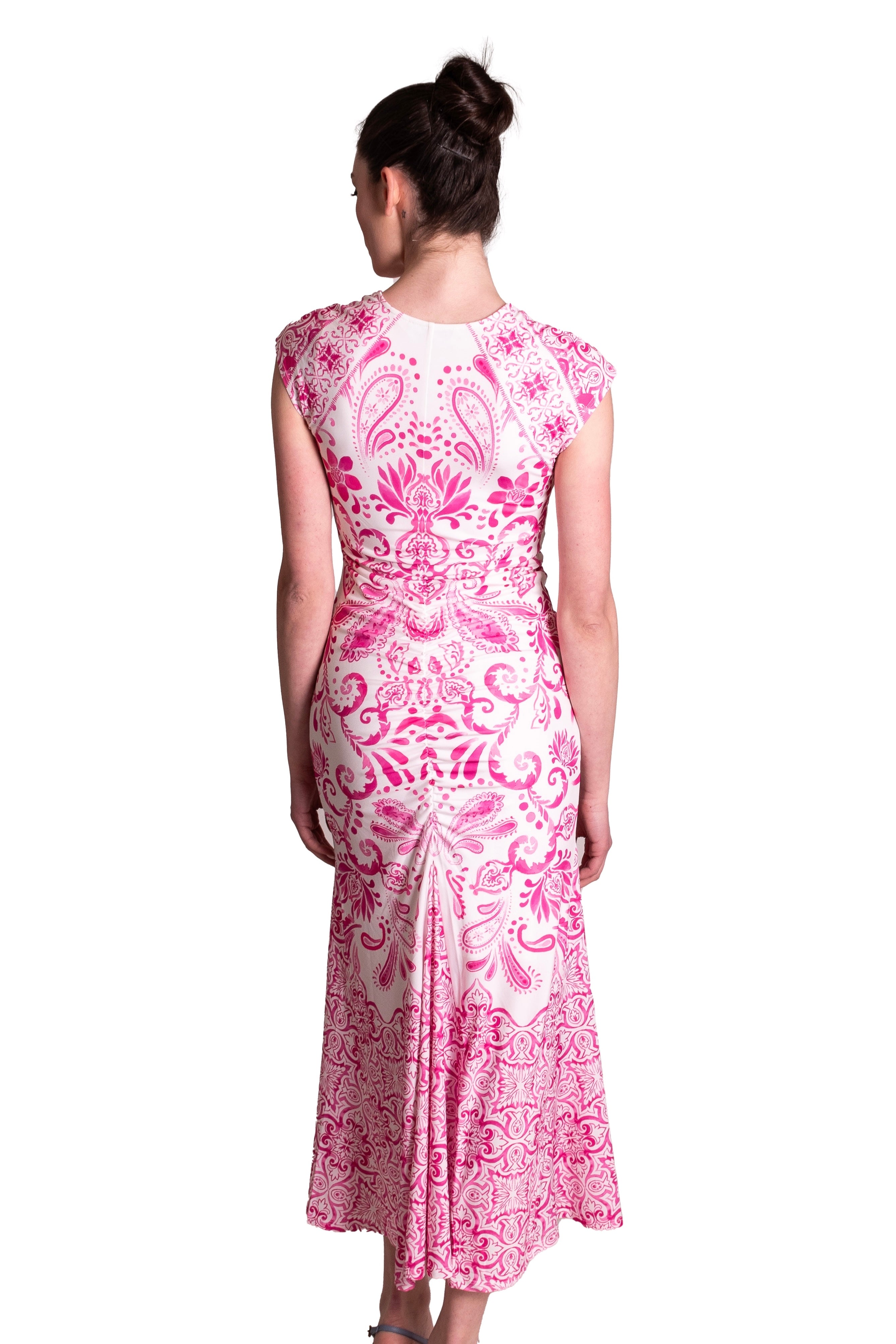 Abito lungo con arricciatura In Jersey stampato HALE BOB