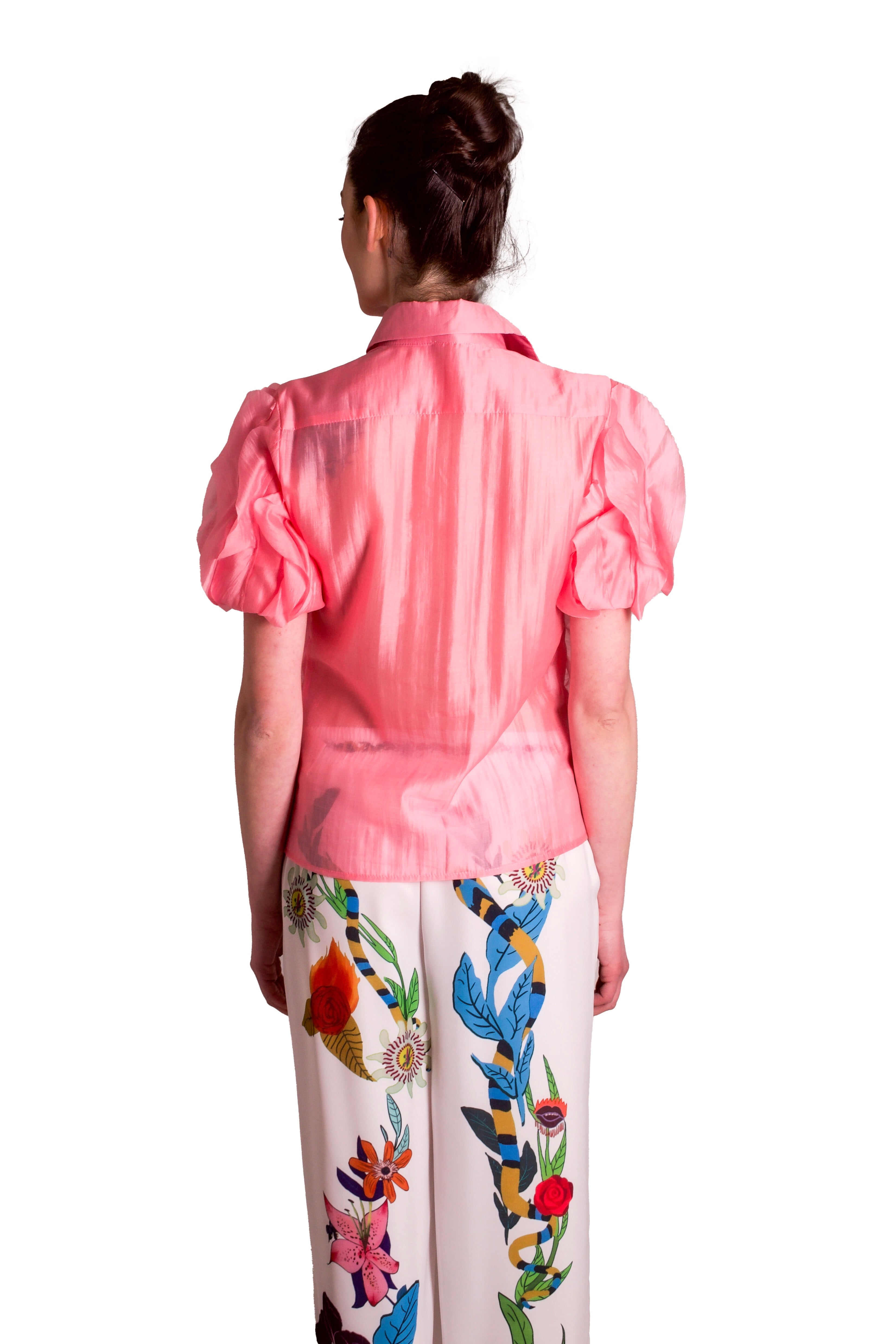 Camicia in mussola leggera con rouches PAPERLACE