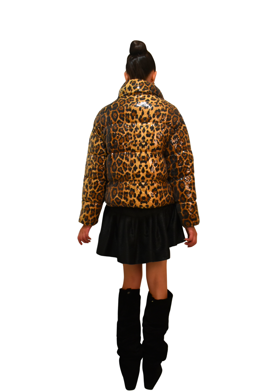 Piumino maculato con paillettes all-over Z.O.E.