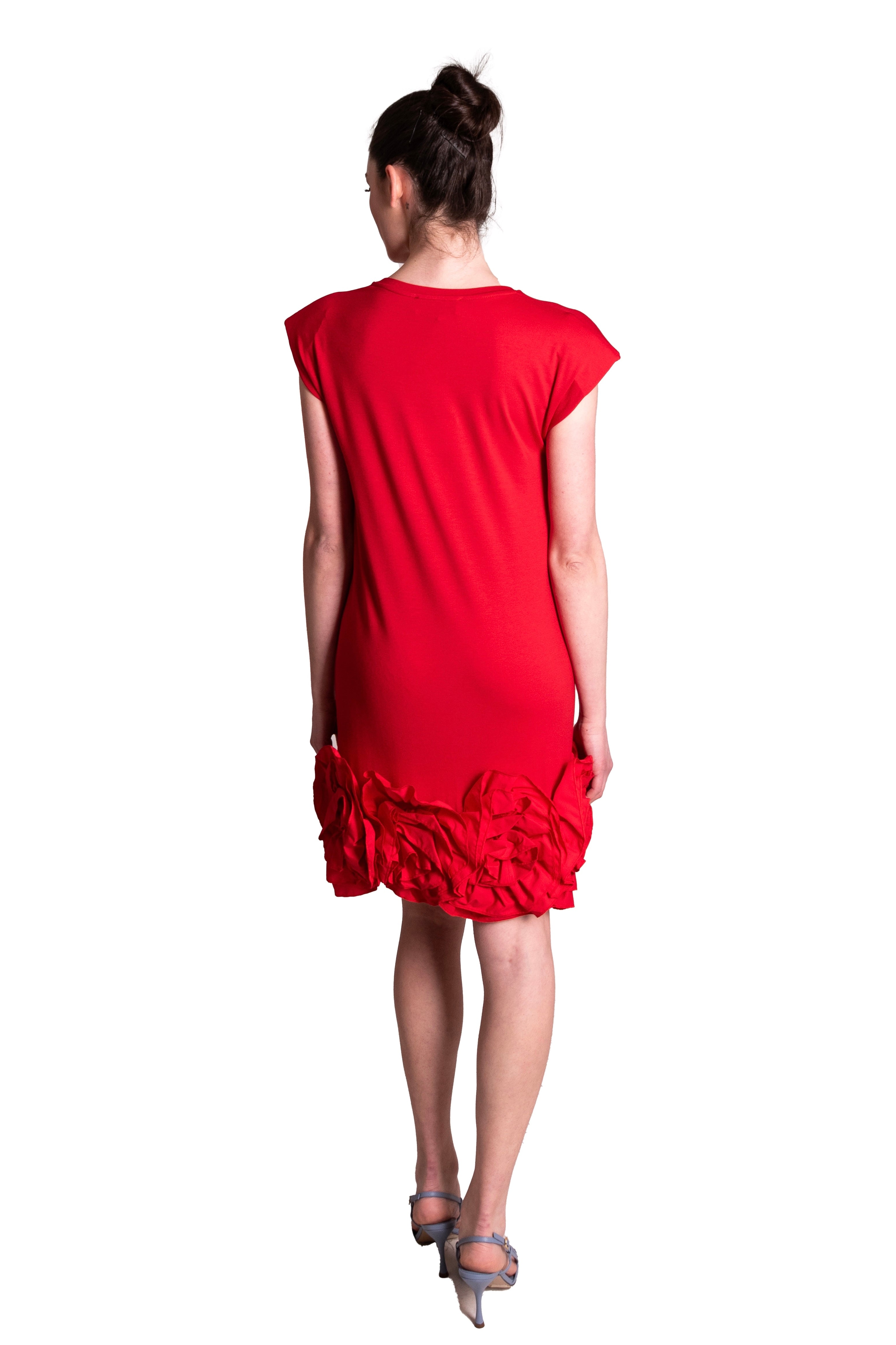 Mini abito in jersey dettaglio rouches fiori GINA GORGEOUS