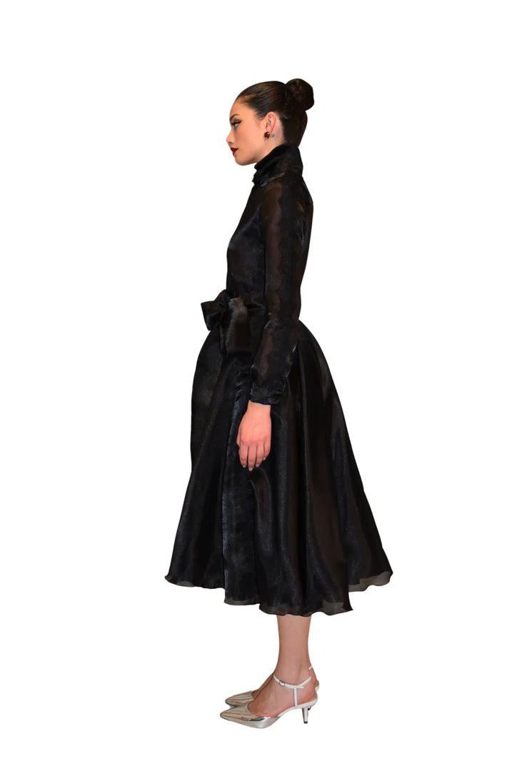 Abito a ruota in organza dettaglio pizzo ATELIER LEGORA