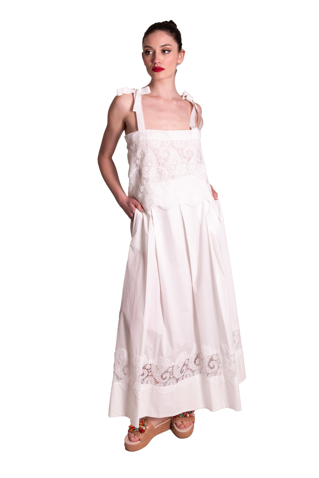 Top a scatola in pizzo macramè MADDALENA DI LORENZO