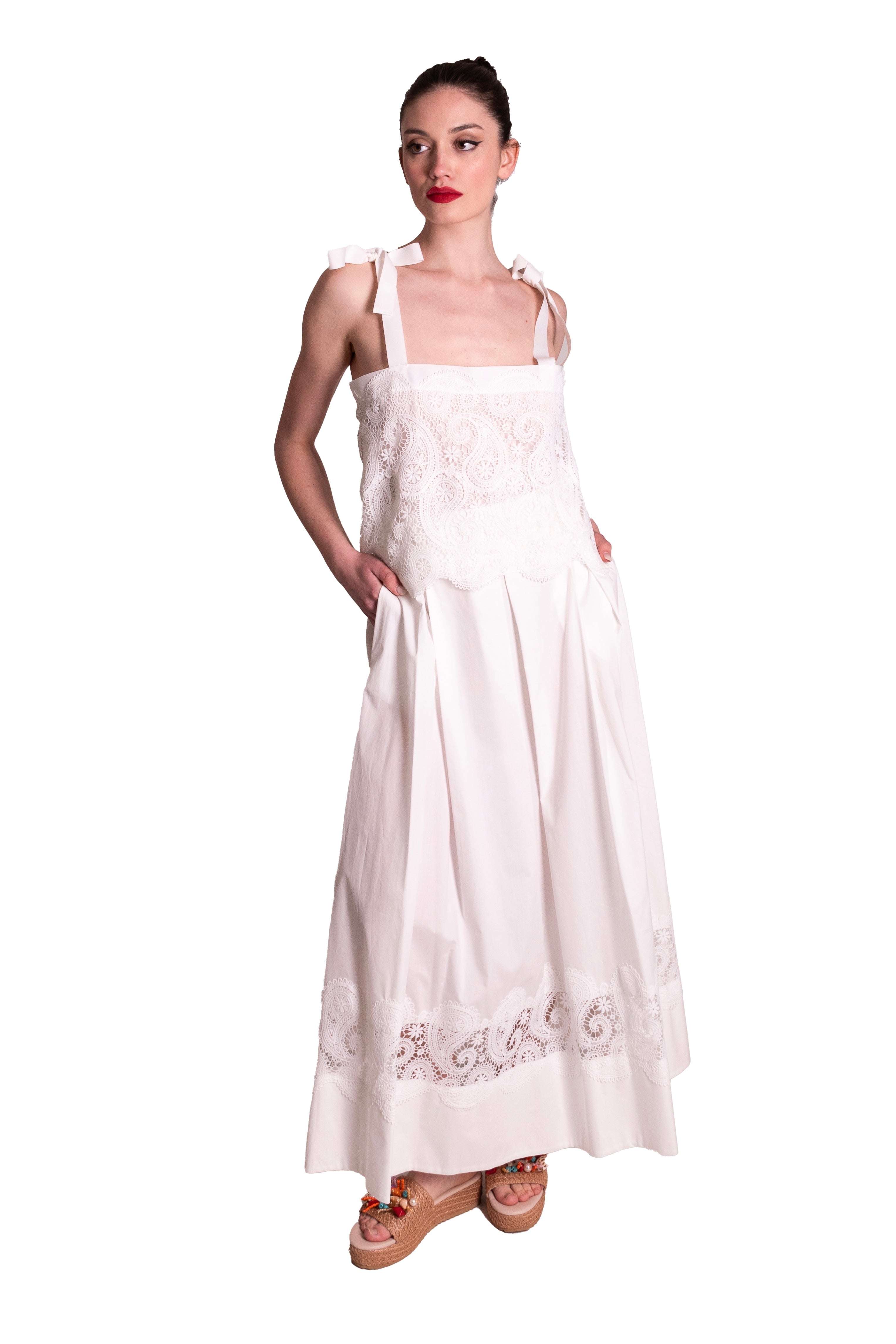 Top a scatola in pizzo macramè MADDALENA DI LORENZO