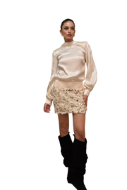 Blusa di raso con scollo retro ODI ET AMO