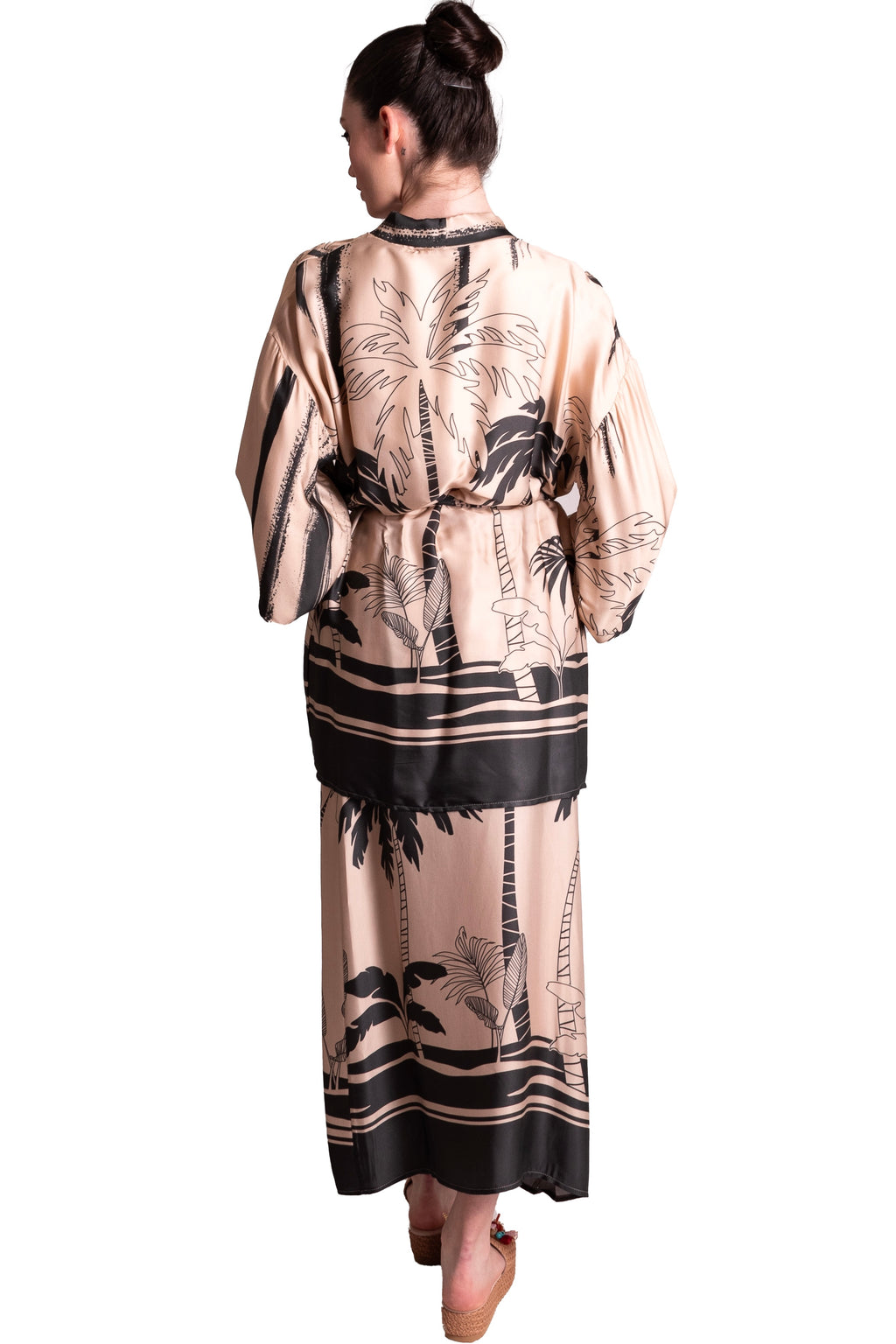 Giacca kimono in raso stampata ANITIE'