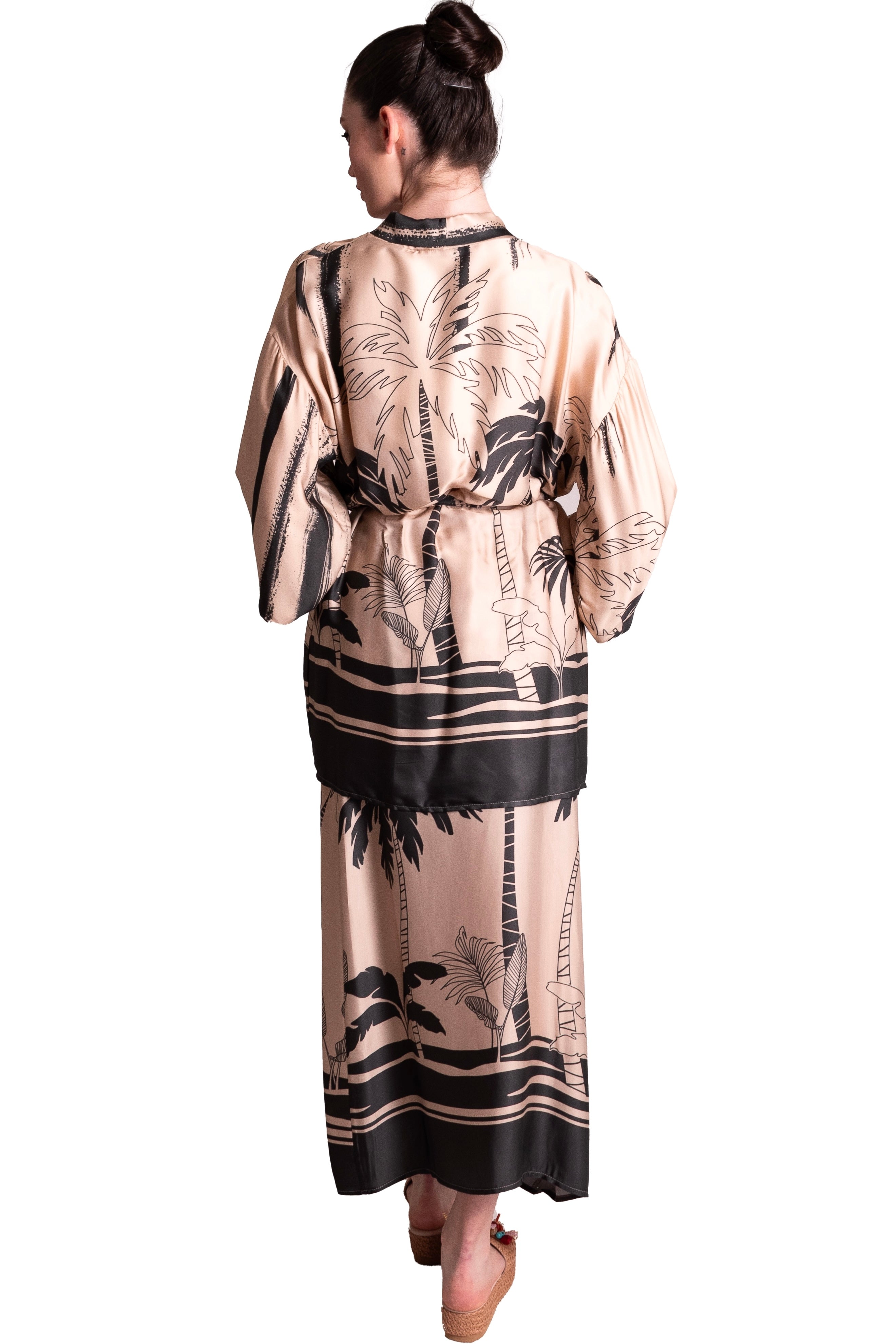 Giacca kimono in raso stampata ANITIE'