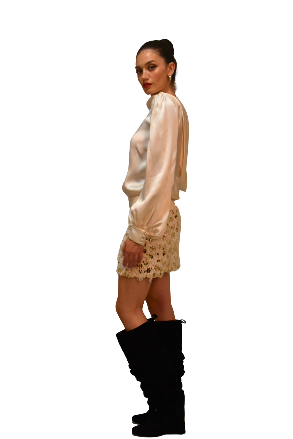 Blusa di raso con scollo retro ODI ET AMO