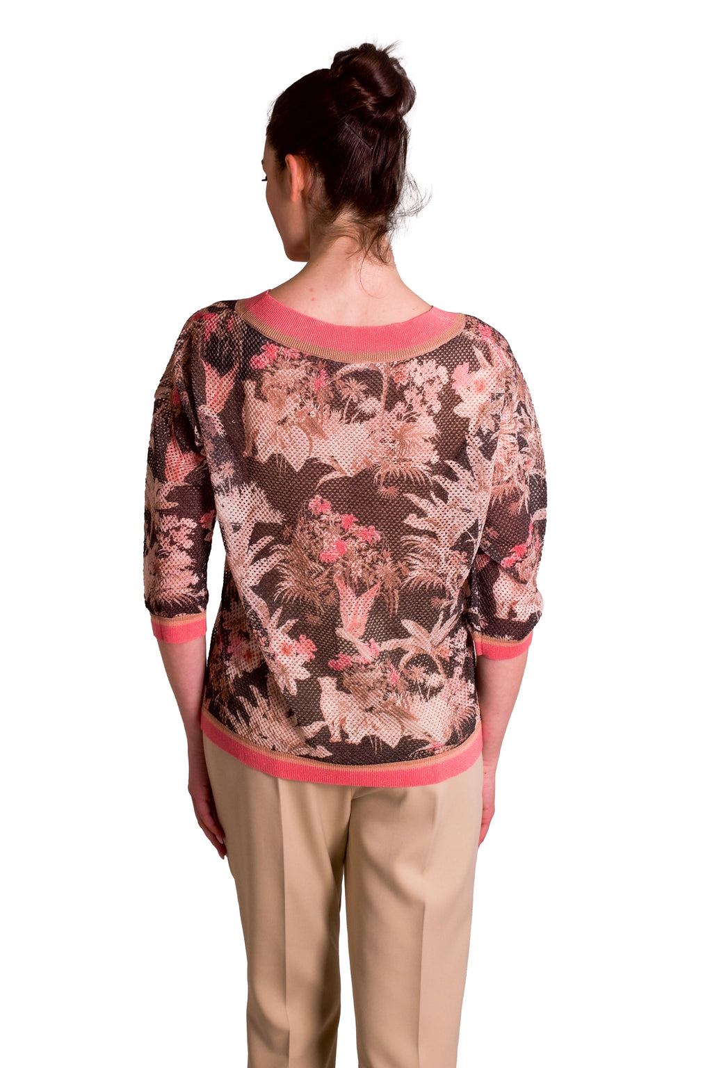 Maglia stampa giungla lavorazione traforata LAFTY LIE