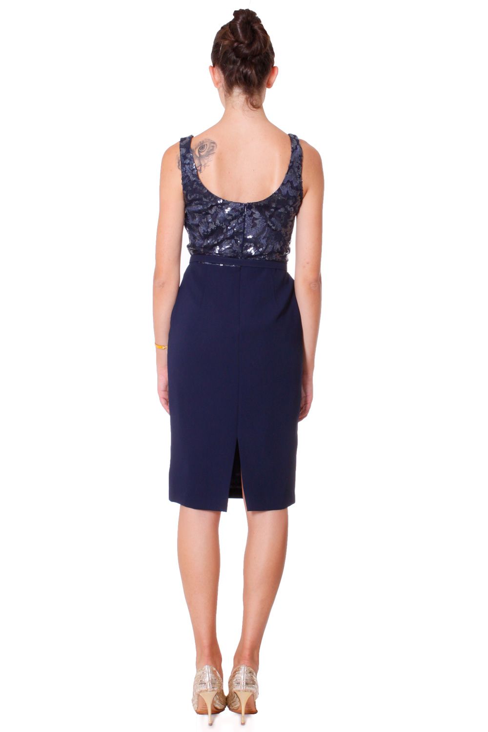 Abito in cady con corpino ricamato LOVE TO LOVE Gai Mattiolo