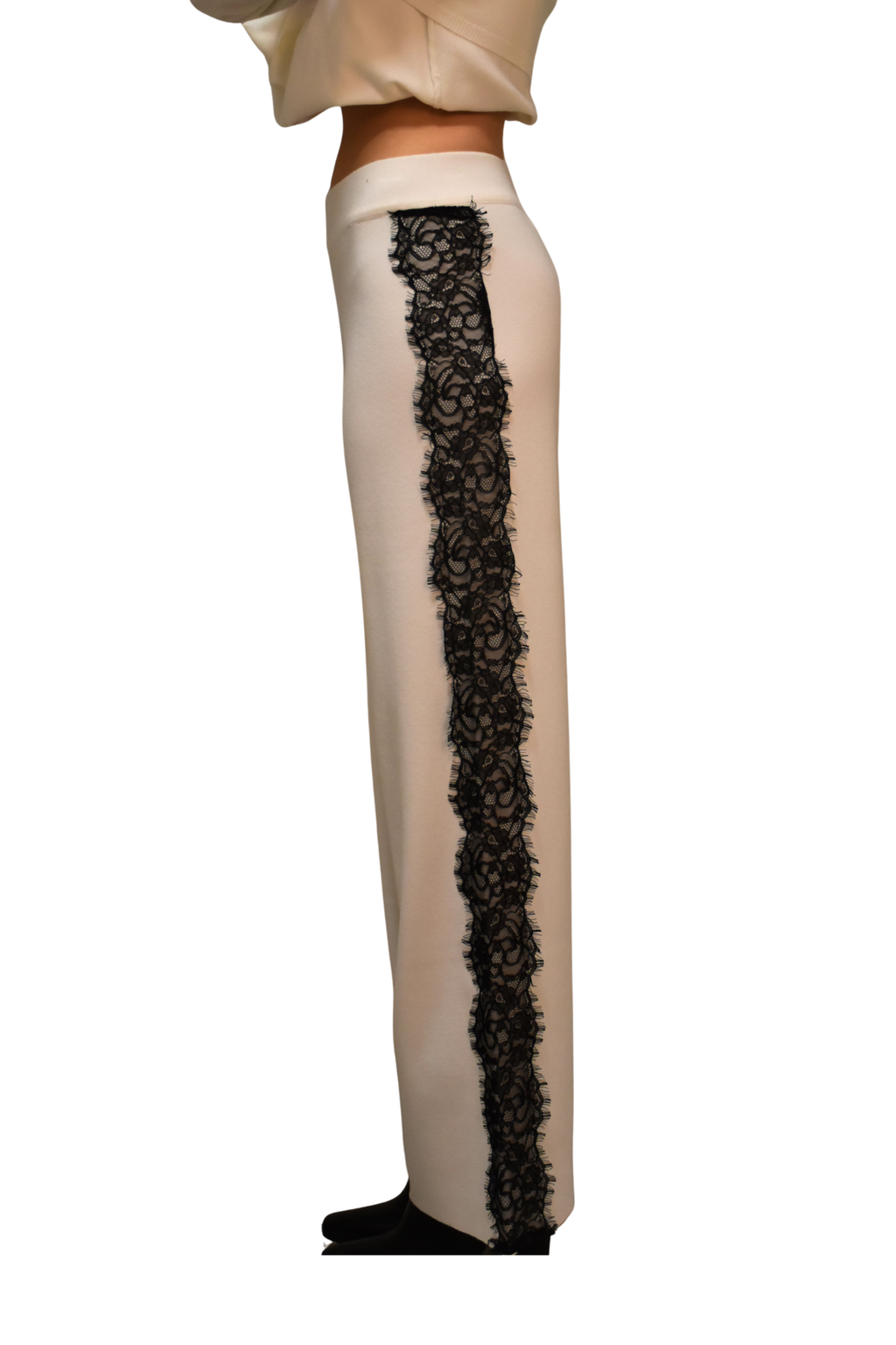 Pantaloni palazzo in maglia con banda pizzo LAFTY LIE