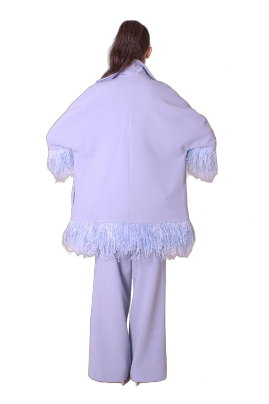 Giacca lunga in cady con piume FELY CAMPO