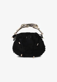 Borsa in Tessuto Rosette con Manico Leopardo in Metallo LOLA CASADEMUNT