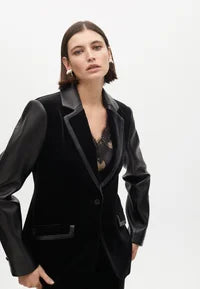 Giacca in velluto dettaglio ecopelle LOLA CASADEMUNT