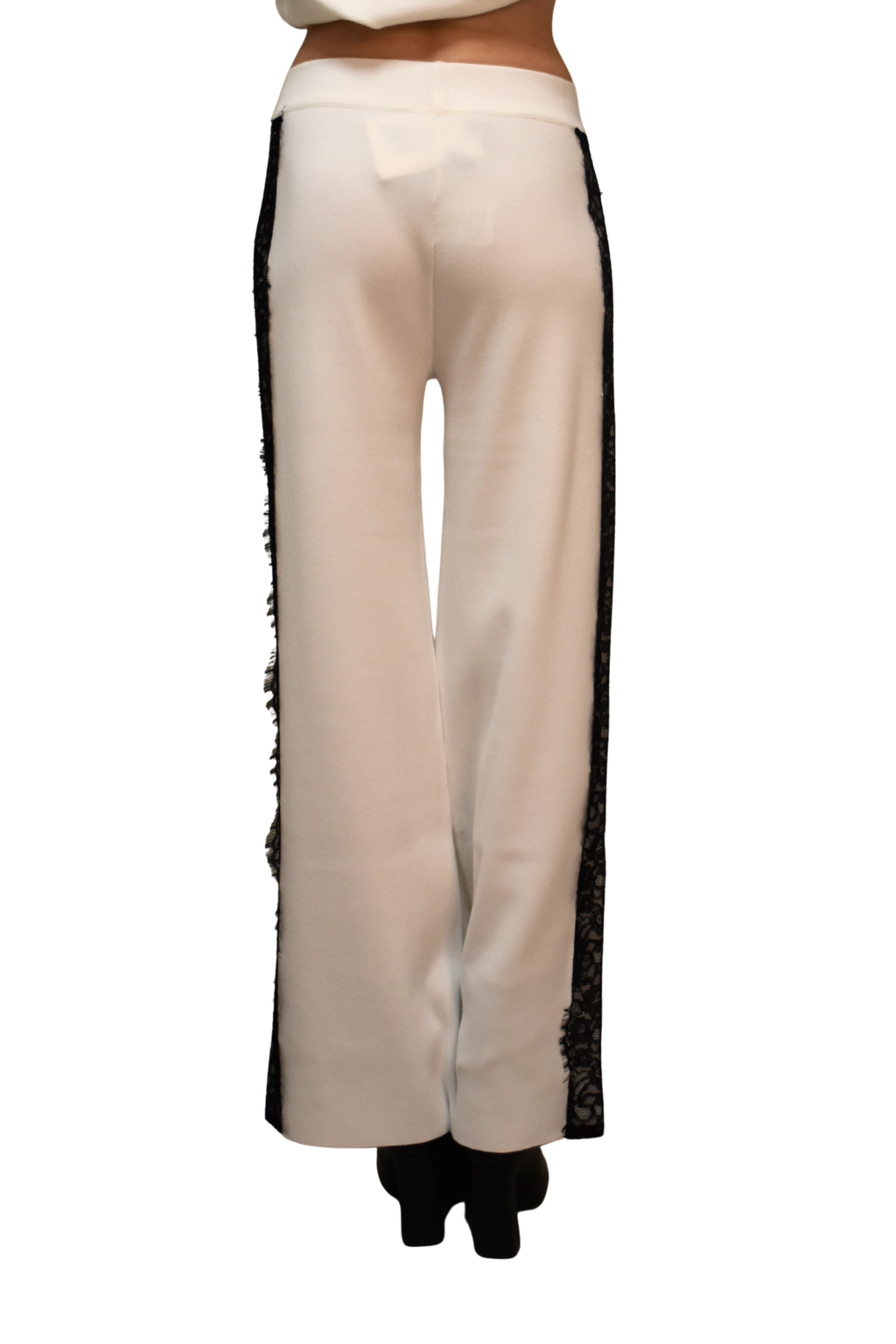 Pantaloni palazzo in maglia con banda pizzo LAFTY LIE