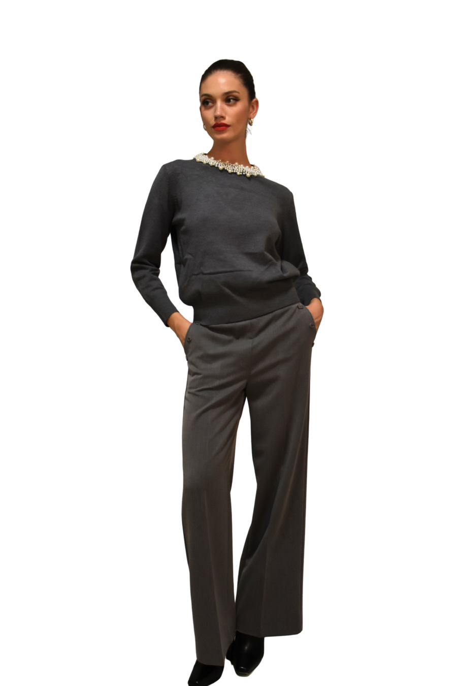 Maglia in cotone caldo con perle PAPERLACE