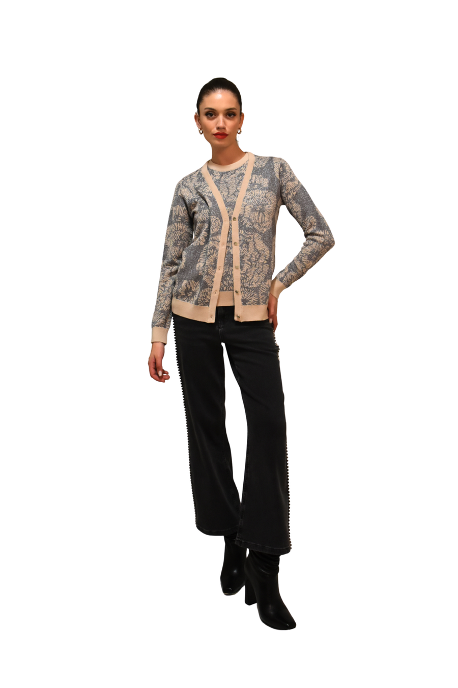 Cardigan jacquard in lurex Z.O.E.