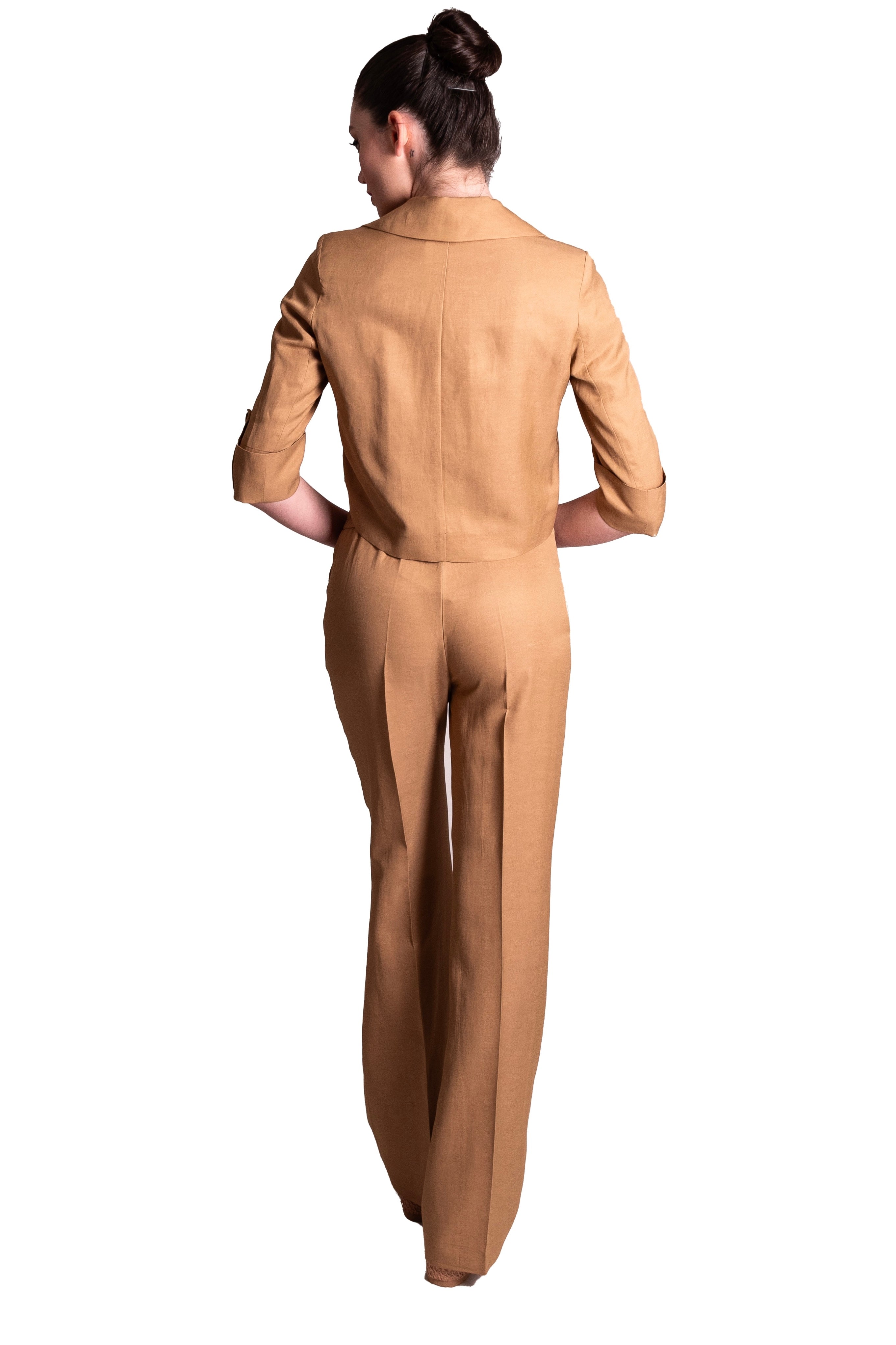 Pantaloni palazzo in lino lucido ANITIE'