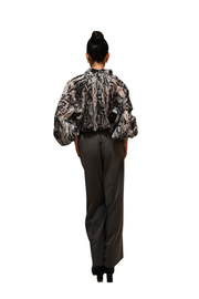 Blusa stampa pitone con fiocco ODI ET AMO